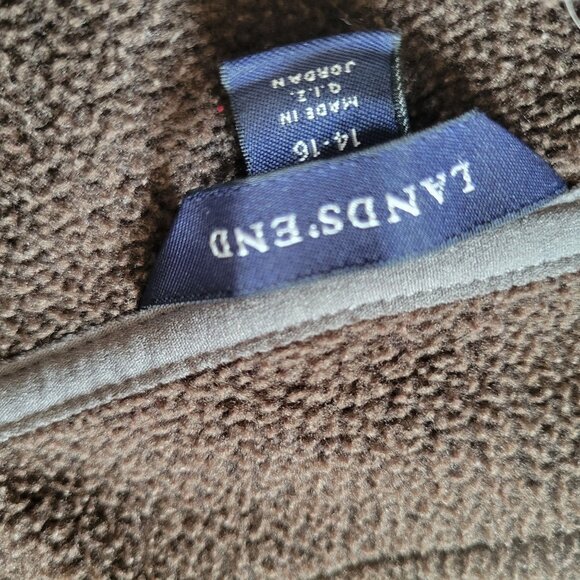 Lands End Quarter-Zip Fleece Pullover Brown Size M - Picture 6 of 6
